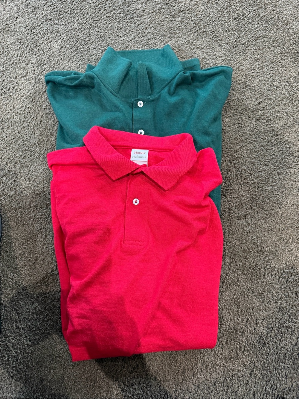 Hanes Men's Polo Pack - red/green sz lg